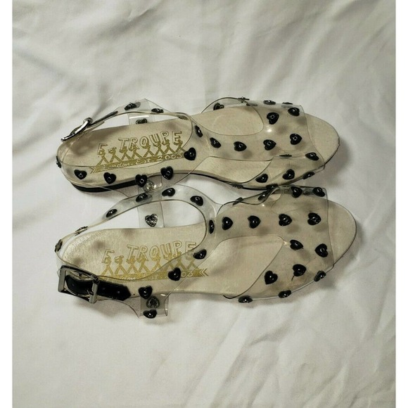 F-Troupe clear heart Jelly Plastic Sandals‎ size EU 36 US 5.5 Y2K - Picture 3 of 6